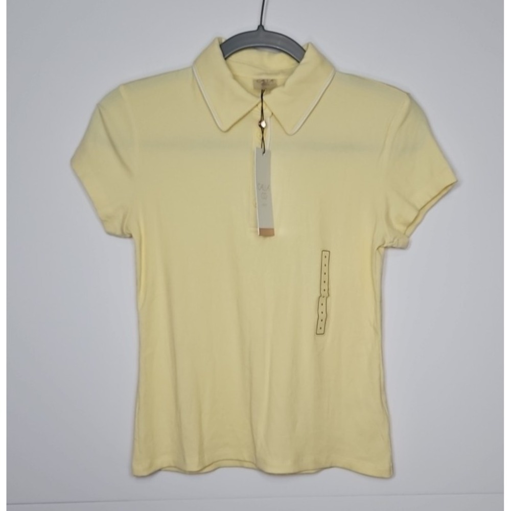 Calia Golf Womens Yellow Ribbed Polo Shirt Size Small NWT